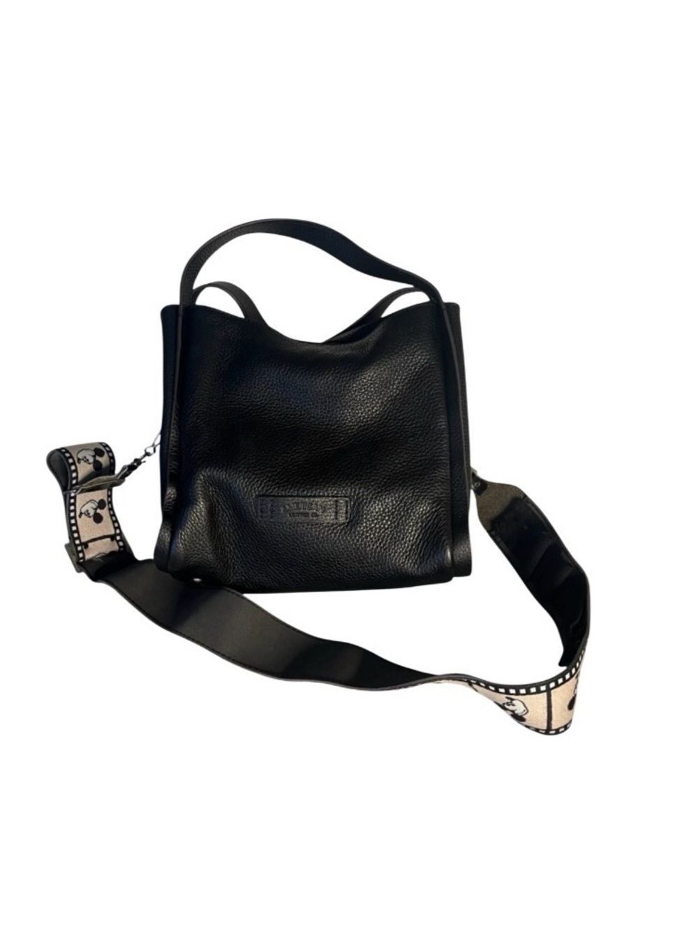 AMERICAN LEATHER CO Auburn Triple Compartment Bag Black Pebbled Leather Tote